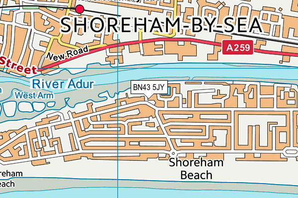 BN43 5JY map - OS VectorMap District (Ordnance Survey)