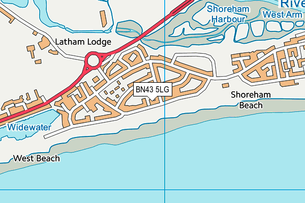 BN43 5LG map - OS VectorMap District (Ordnance Survey)
