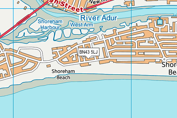 BN43 5LJ map - OS VectorMap District (Ordnance Survey)