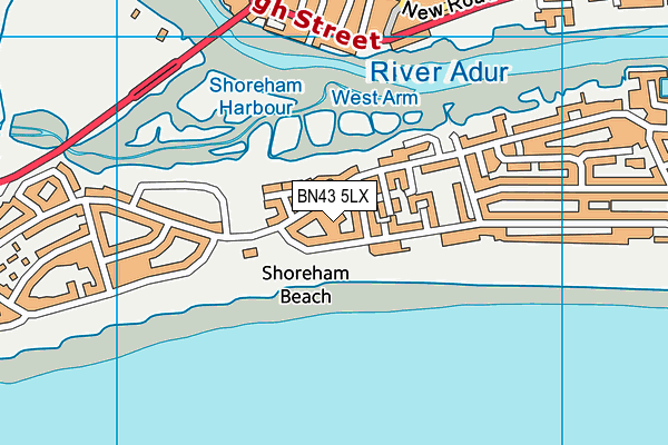 BN43 5LX map - OS VectorMap District (Ordnance Survey)