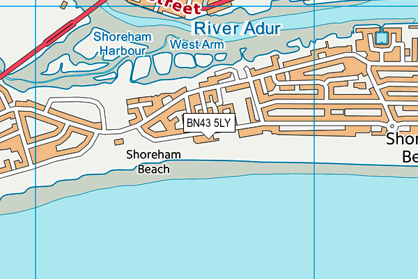 BN43 5LY map - OS VectorMap District (Ordnance Survey)