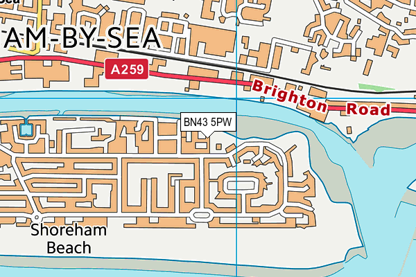 BN43 5PW map - OS VectorMap District (Ordnance Survey)