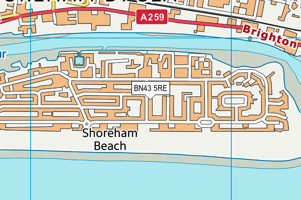 BN43 5RE map - OS VectorMap District (Ordnance Survey)