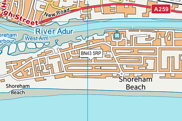 BN43 5RP map - OS VectorMap District (Ordnance Survey)