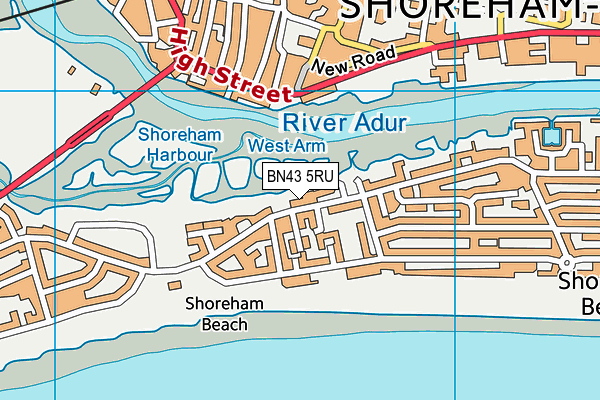BN43 5RU map - OS VectorMap District (Ordnance Survey)