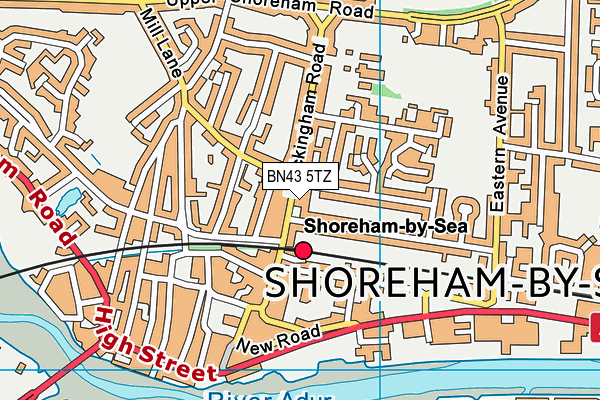 BN43 5TZ map - OS VectorMap District (Ordnance Survey) BN43 5TZ map - OS VectorMap District (Ordnance Survey)