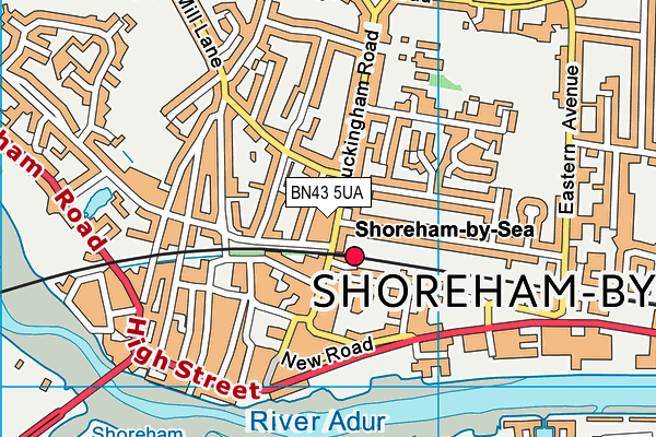 BN43 5UA map - OS VectorMap District (Ordnance Survey)