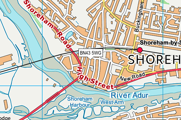BN43 5WG map - OS VectorMap District (Ordnance Survey)