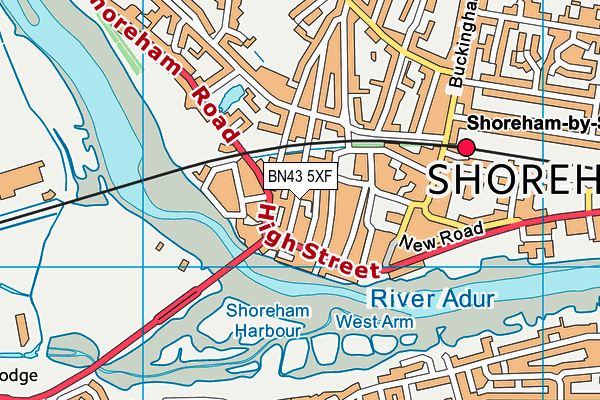 BN43 5XF map - OS VectorMap District (Ordnance Survey)
