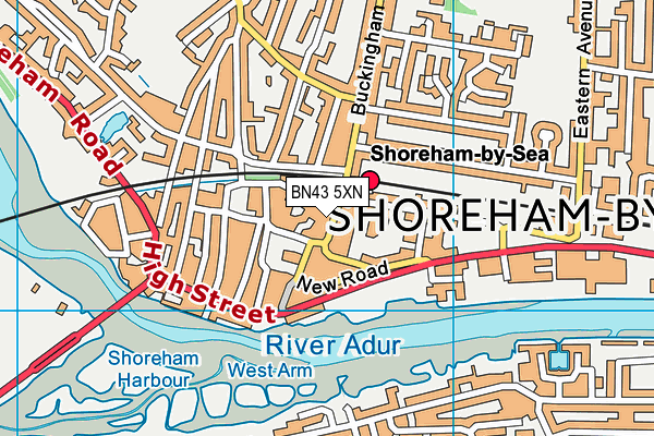BN43 5XN map - OS VectorMap District (Ordnance Survey) BN43 5XN map - OS VectorMap District (Ordnance Survey)