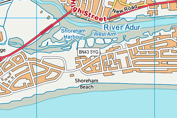 BN43 5YG map - OS VectorMap District (Ordnance Survey)
