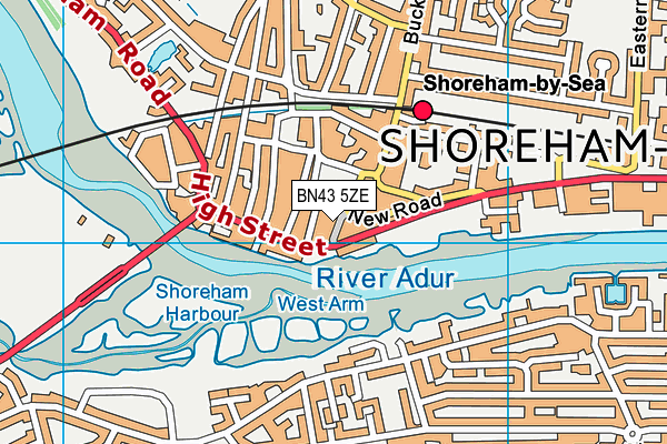 BN43 5ZE map - OS VectorMap District (Ordnance Survey)