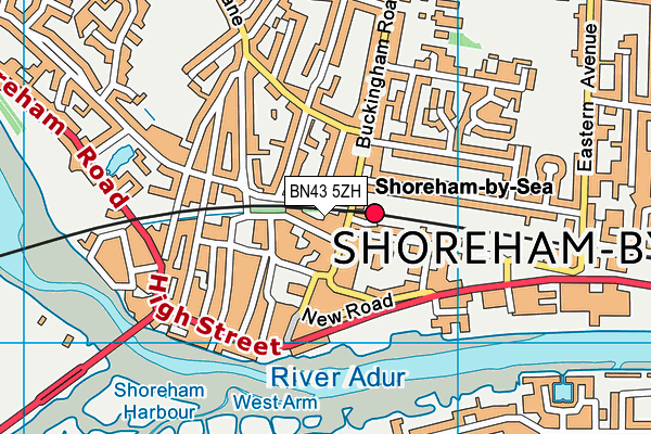 BN43 5ZH map - OS VectorMap District (Ordnance Survey) BN43 5ZH map - OS VectorMap District (Ordnance Survey)