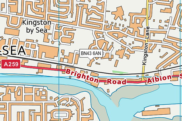 BN43 6AN map - OS VectorMap District (Ordnance Survey)