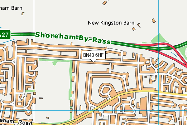 BN43 6HF map - OS VectorMap District (Ordnance Survey)