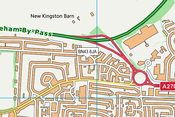 BN43 6JA map - OS VectorMap District (Ordnance Survey)