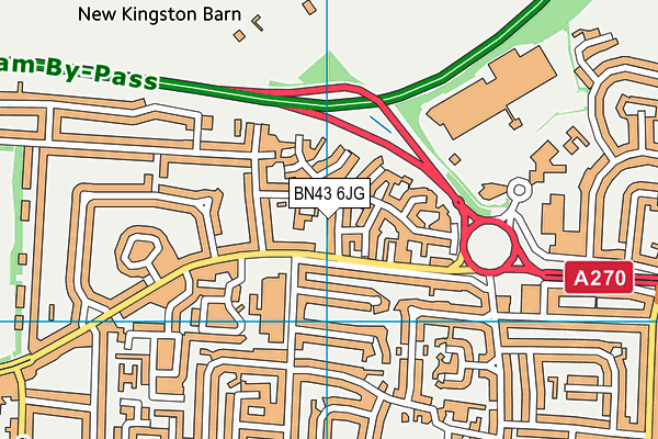 BN43 6JG map - OS VectorMap District (Ordnance Survey)