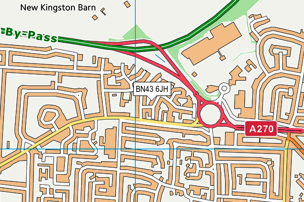 BN43 6JH map - OS VectorMap District (Ordnance Survey)