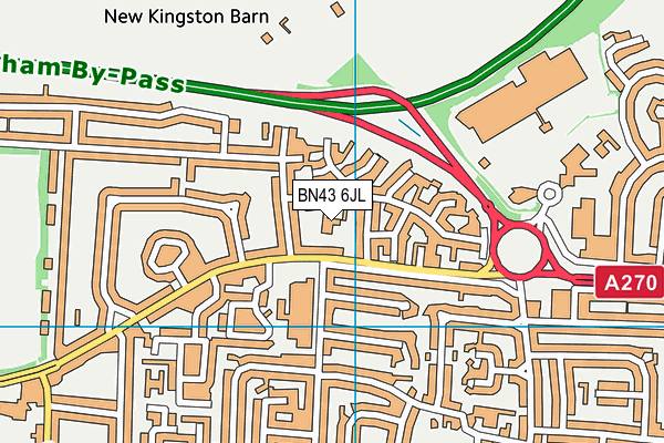 BN43 6JL map - OS VectorMap District (Ordnance Survey)
