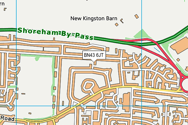 BN43 6JT map - OS VectorMap District (Ordnance Survey)