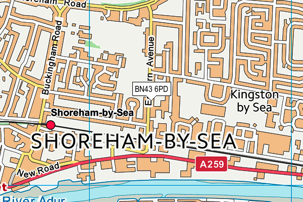 BN43 6PD map - OS VectorMap District (Ordnance Survey)