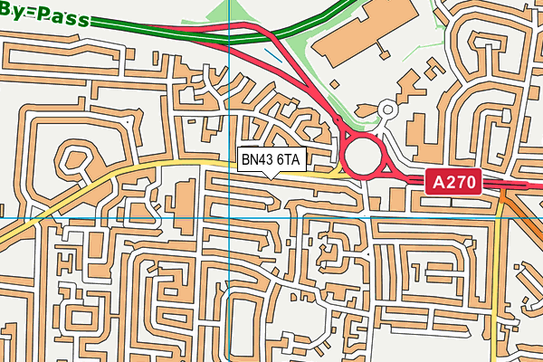 BN43 6TA map - OS VectorMap District (Ordnance Survey)