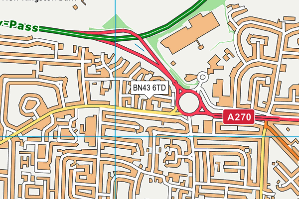 BN43 6TD map - OS VectorMap District (Ordnance Survey)