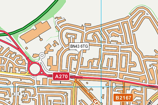 BN43 6TG map - OS VectorMap District (Ordnance Survey)