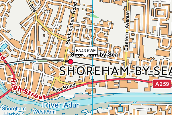 BN43 6WE map - OS VectorMap District (Ordnance Survey)