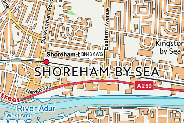 BN43 6WG map - OS VectorMap District (Ordnance Survey)