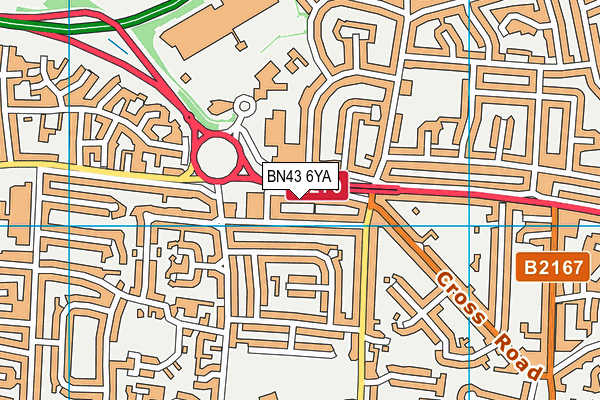 BN43 6YA map - OS VectorMap District (Ordnance Survey)