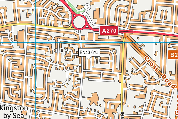 BN43 6YJ map - OS VectorMap District (Ordnance Survey)
