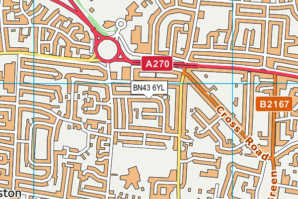 BN43 6YL map - OS VectorMap District (Ordnance Survey)