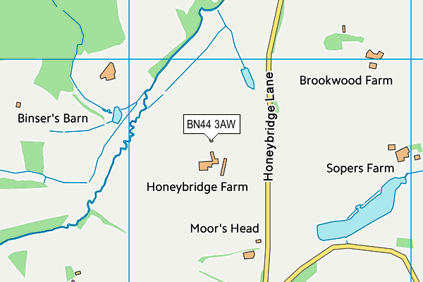BN44 3AW map - OS VectorMap District (Ordnance Survey)