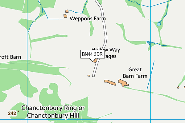 BN44 3DR map - OS VectorMap District (Ordnance Survey) BN44 3DR map - OS VectorMap District (Ordnance Survey)