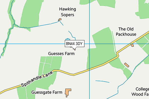 BN44 3DY map - OS VectorMap District (Ordnance Survey) BN44 3DY map - OS VectorMap District (Ordnance Survey)