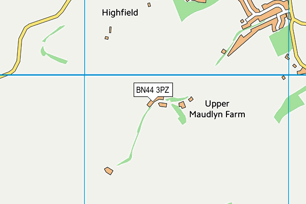 BN44 3PZ map - OS VectorMap District (Ordnance Survey) BN44 3PZ map - OS VectorMap District (Ordnance Survey)