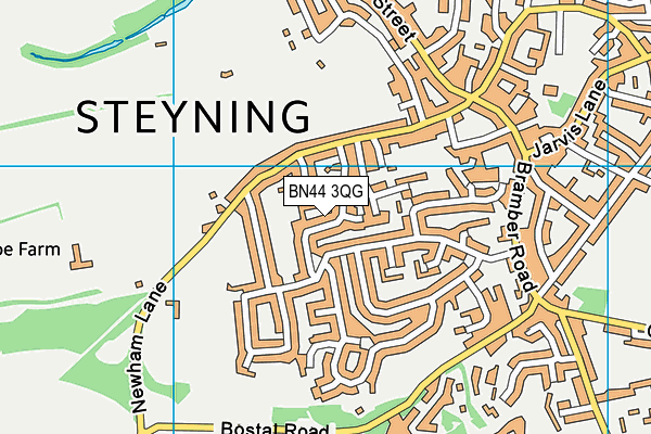 BN44 3QG map - OS VectorMap District (Ordnance Survey)