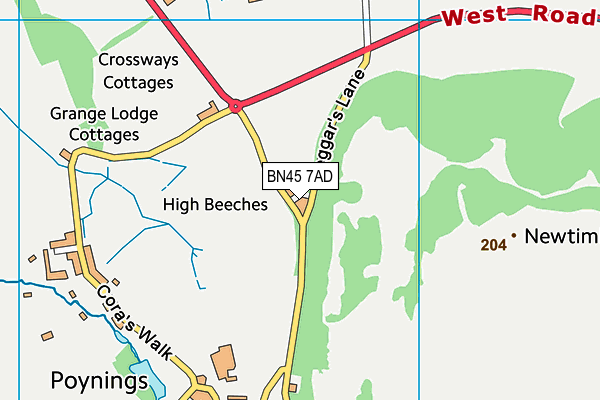BN45 7AD map - OS VectorMap District (Ordnance Survey) BN45 7AD map - OS VectorMap District (Ordnance Survey)