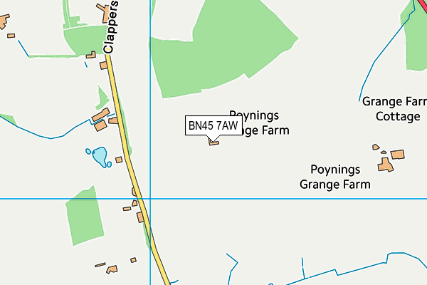 BN45 7AW map - OS VectorMap District (Ordnance Survey)