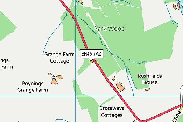 BN45 7AZ map - OS VectorMap District (Ordnance Survey) BN45 7AZ map - OS VectorMap District (Ordnance Survey)