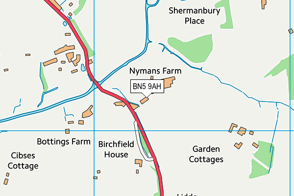 BN5 9AH map - OS VectorMap District (Ordnance Survey) BN5 9AH map - OS VectorMap District (Ordnance Survey)