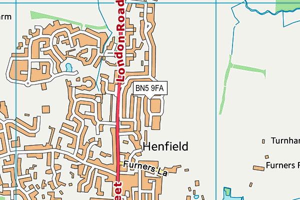 BN5 9FA map - OS VectorMap District (Ordnance Survey) BN5 9FA map - OS VectorMap District (Ordnance Survey)