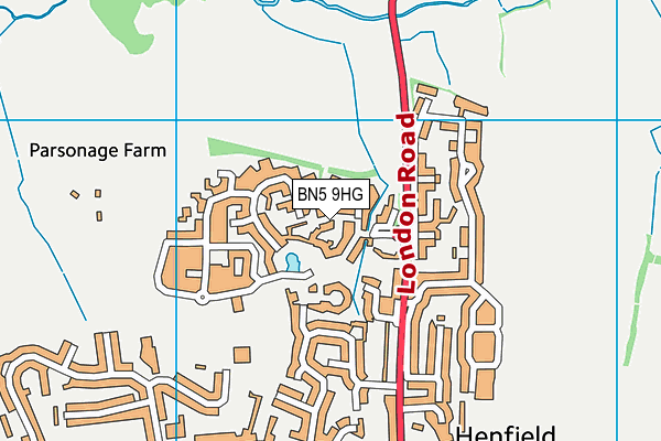 BN5 9HG map - OS VectorMap District (Ordnance Survey) BN5 9HG map - OS VectorMap District (Ordnance Survey)