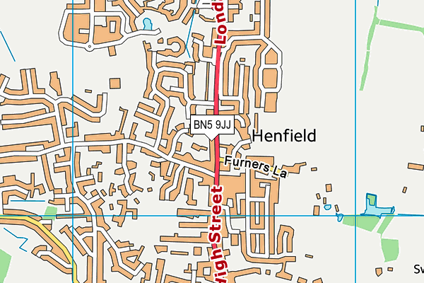 BN5 9JJ map - OS VectorMap District (Ordnance Survey) BN5 9JJ map - OS VectorMap District (Ordnance Survey)
