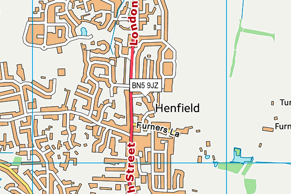 BN5 9JZ map - OS VectorMap District (Ordnance Survey) BN5 9JZ map - OS VectorMap District (Ordnance Survey)