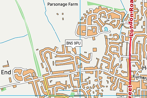 BN5 9PU map - OS VectorMap District (Ordnance Survey) BN5 9PU map - OS VectorMap District (Ordnance Survey)
