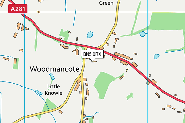 BN5 9RX map - OS VectorMap District (Ordnance Survey)