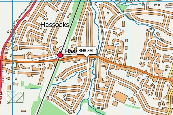 BN6 8AL map - OS VectorMap District (Ordnance Survey) BN6 8AL map - OS VectorMap District (Ordnance Survey)