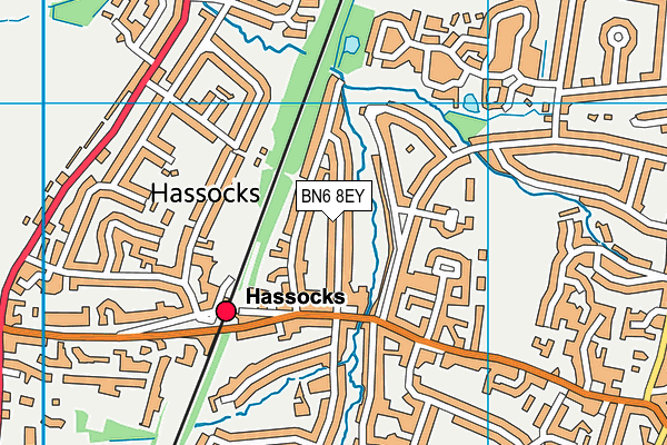 BN6 8EY map - OS VectorMap District (Ordnance Survey) BN6 8EY map - OS VectorMap District (Ordnance Survey)